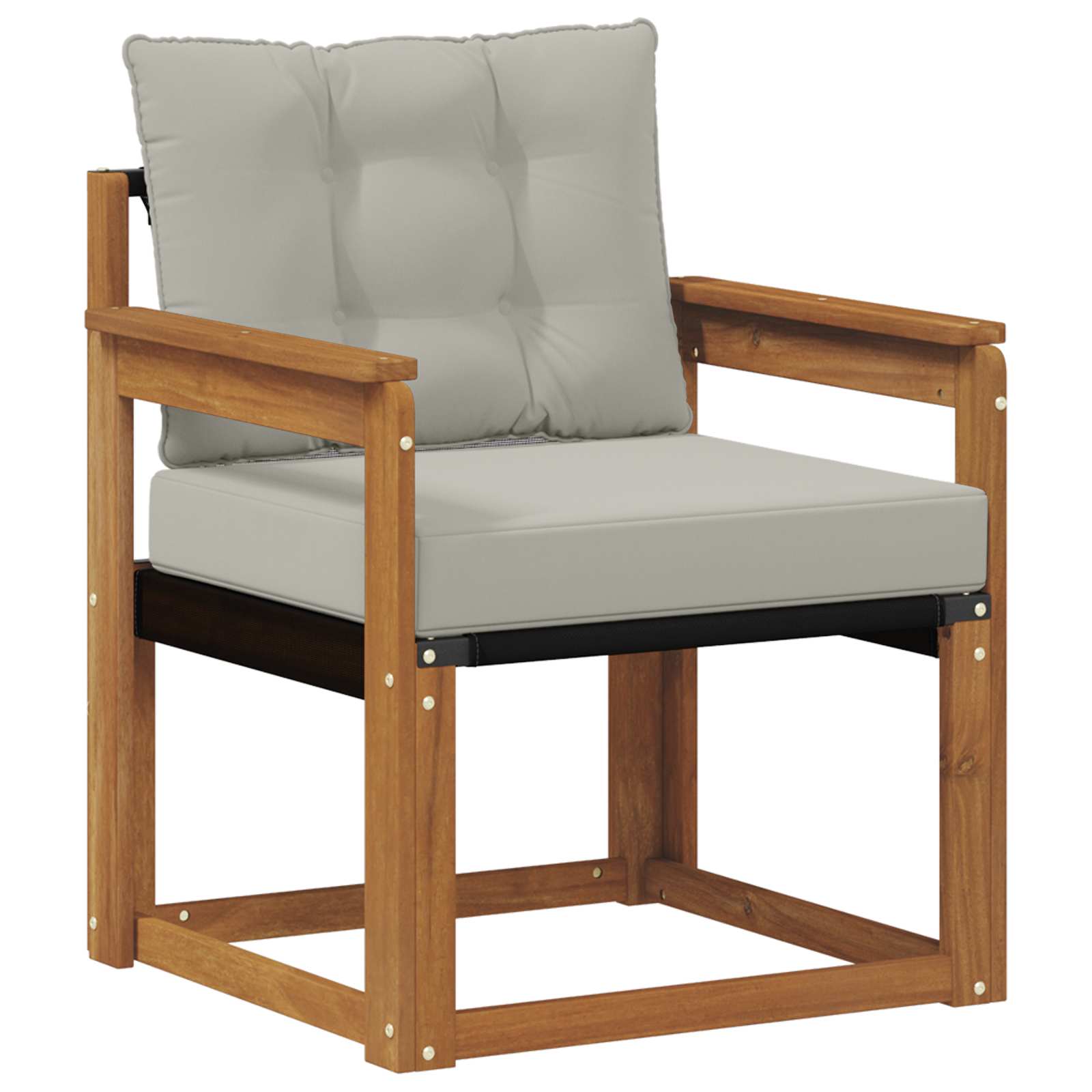 vidaXL Outdoor-Sofa Massivholz Akazie Natürlich und Hellgrau