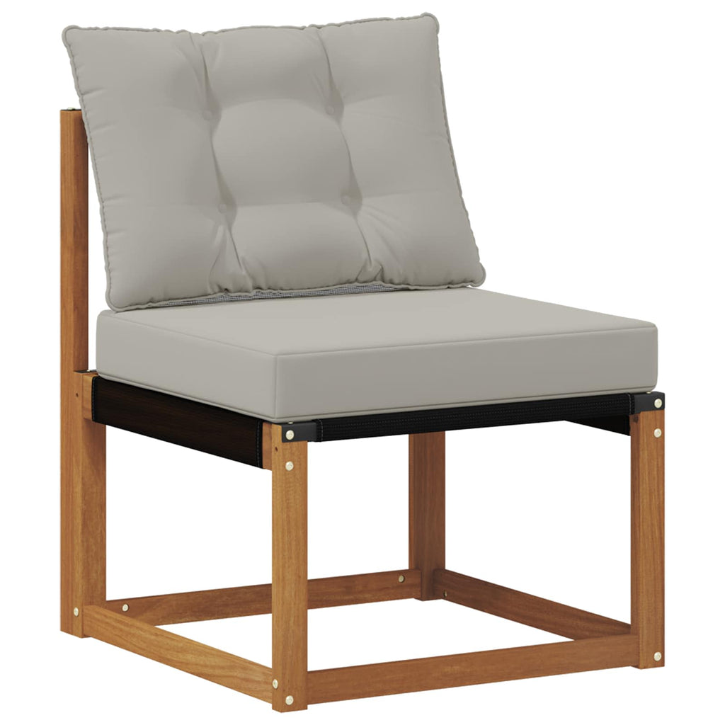 vidaXL Outdoor-Sofa Massivholz Akazie Natürlich und Hellgrau