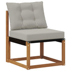 vidaXL Outdoor-Sofa Massivholz Akazie Natürlich und Hellgrau