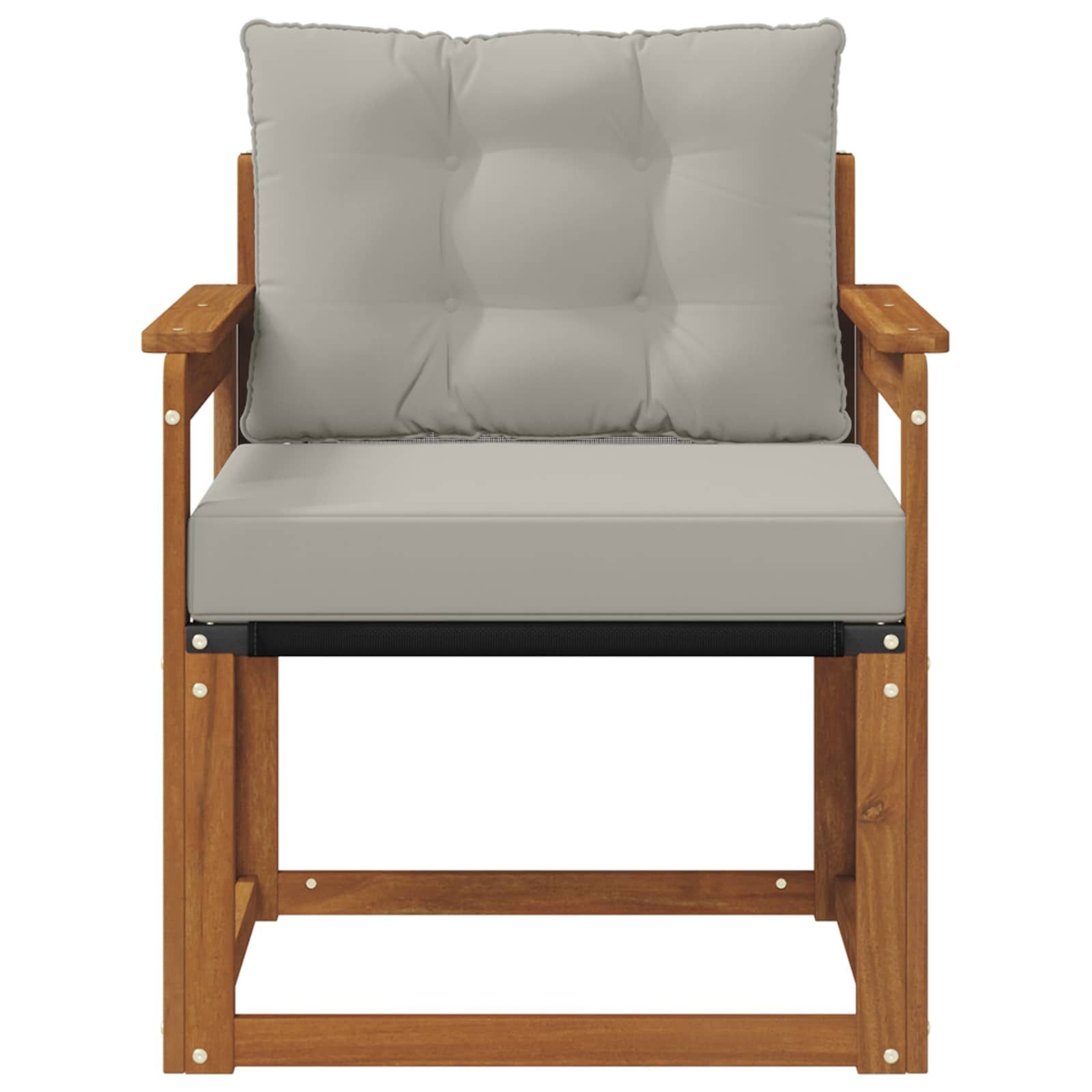 vidaXL Outdoor-Sofa Massivholz Akazie Natürlich und Hellgrau