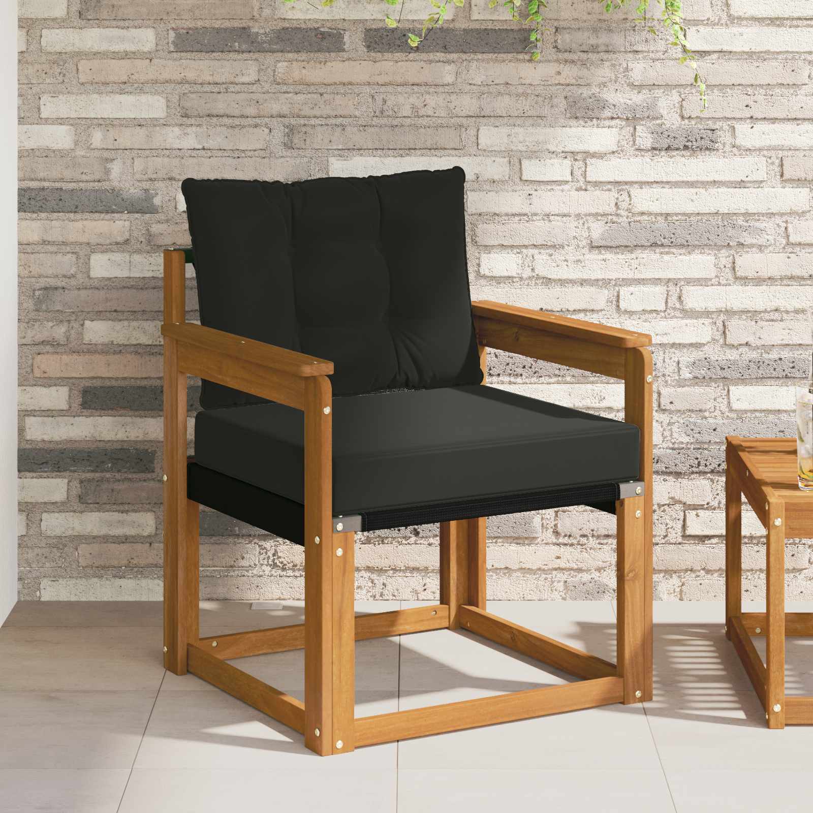 vidaXL 2 Stück Outdoor-Sofa Massivholz Akazie Natur