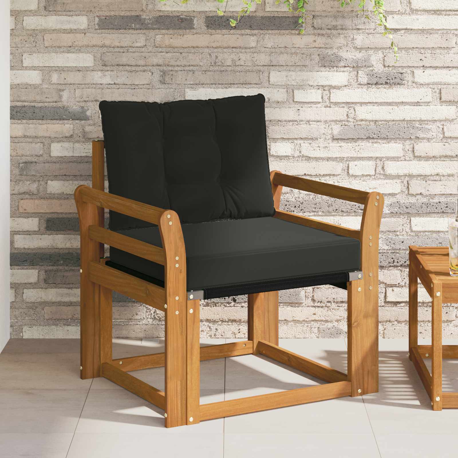 vidaXL 2 Stück Outdoor-Sofa Massivholz Akazie Natur