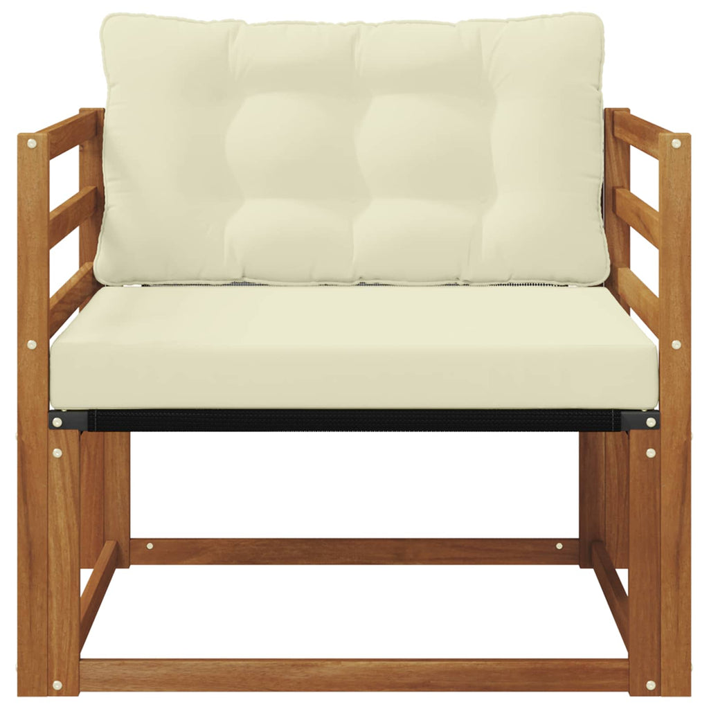 vidaXL Outdoor-Sofagarnitur Massives Akazienholz und Textilene Natur