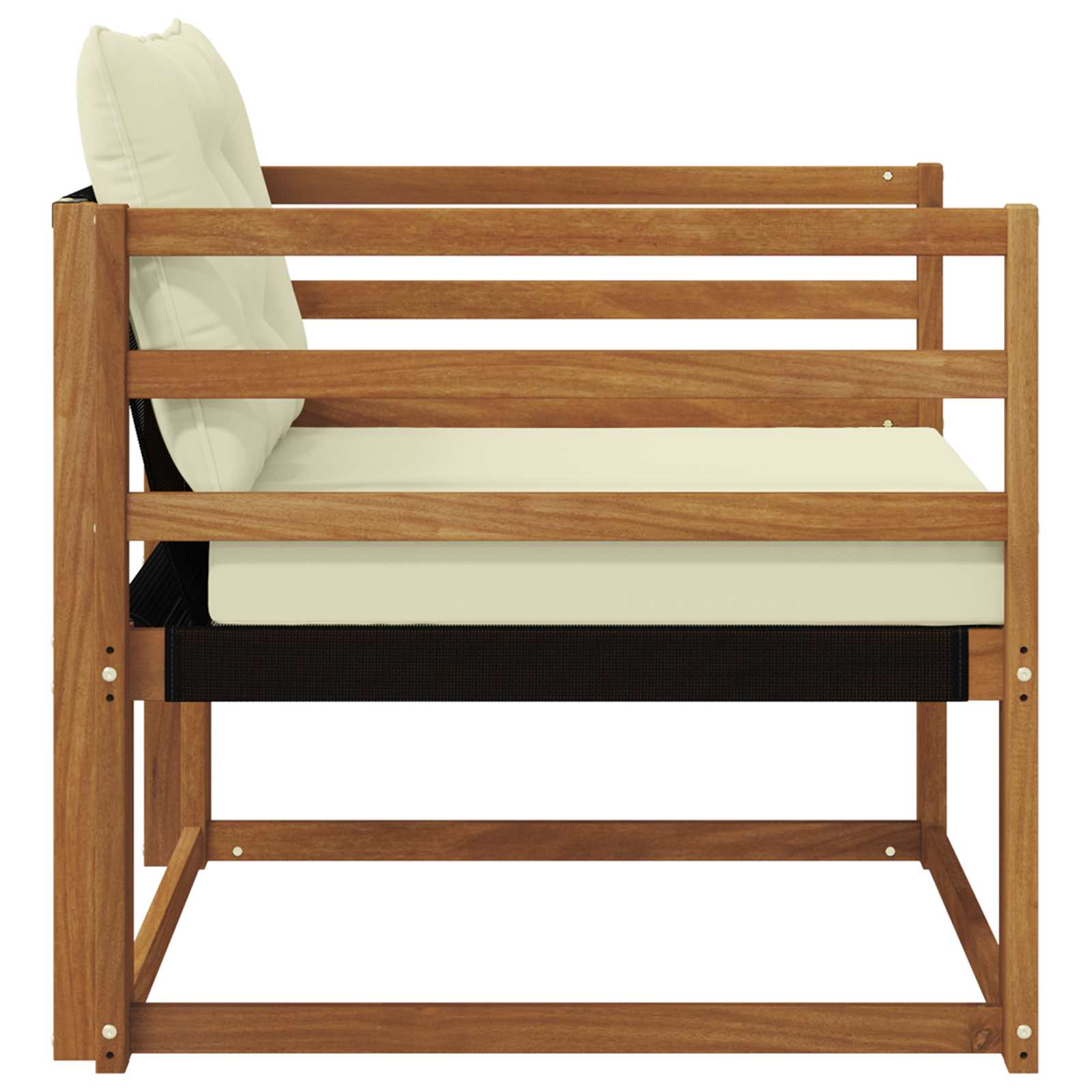 vidaXL Outdoor-Sofagarnitur Massives Akazienholz und Textilene Natur