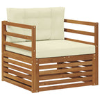 vidaXL Outdoor-Sofa Massives Akazienholz und Polyester Natur und Creme