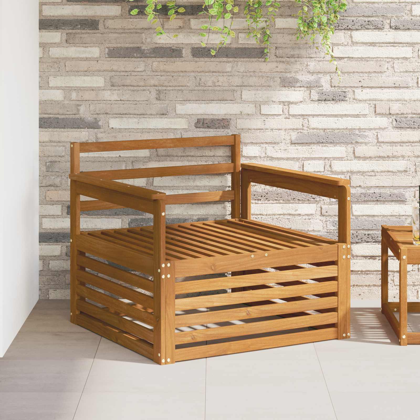 vidaXL 2 Stück Outdoor-Sofa Natur