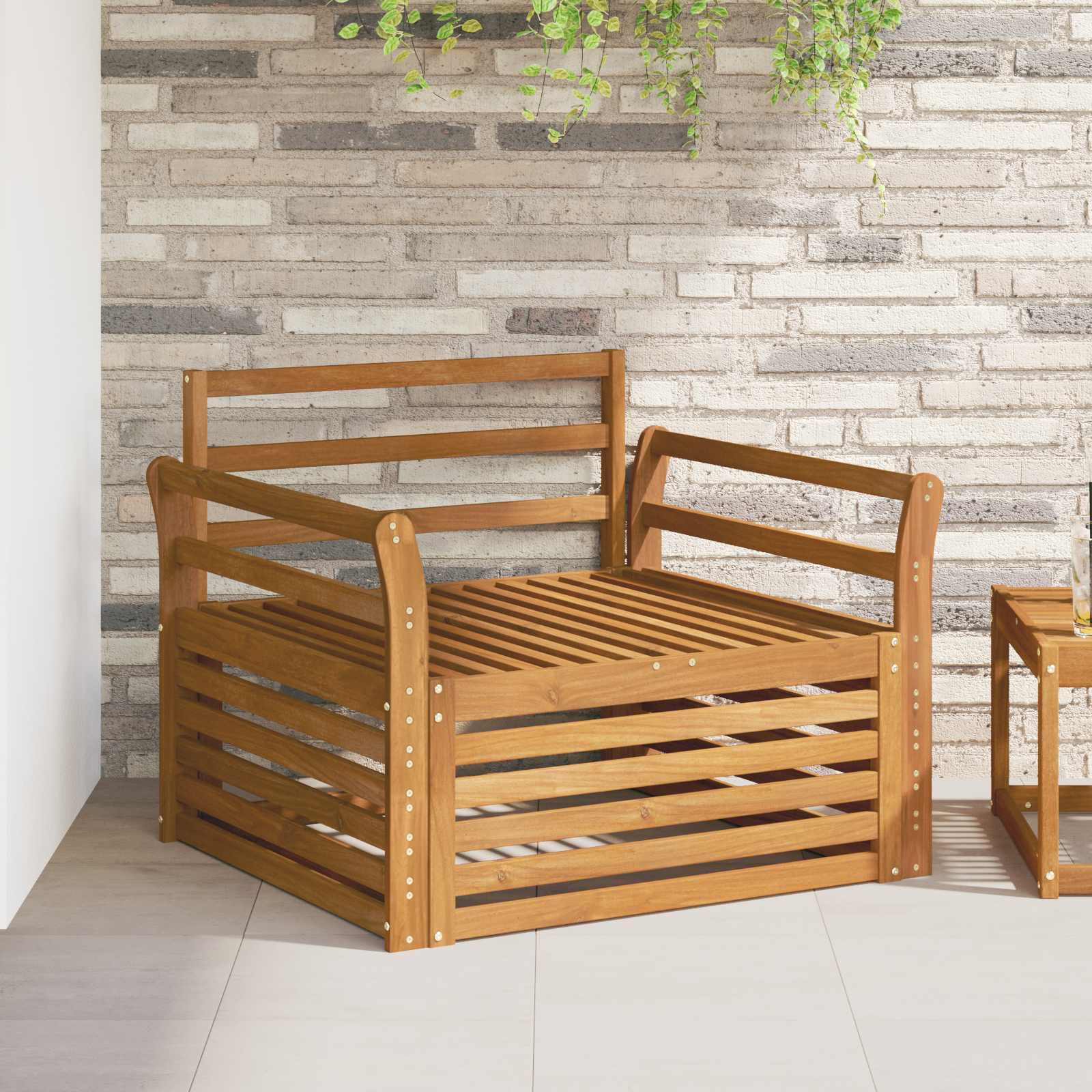 vidaXL 2 Stück Outdoor-Sofa Natur