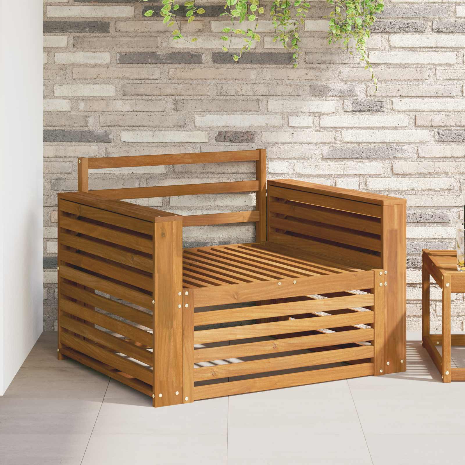 vidaXL 2 Stück Outdoor-Sofa Natur