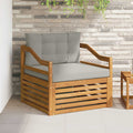 vidaXL Outdoor-Sofa Natürlich und Hellgrau