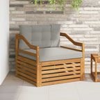 vidaXL Outdoor-Sofa Natürlich und Hellgrau
