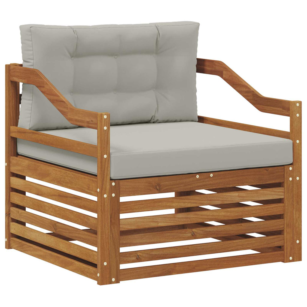vidaXL Outdoor-Sofa Natürlich und Hellgrau