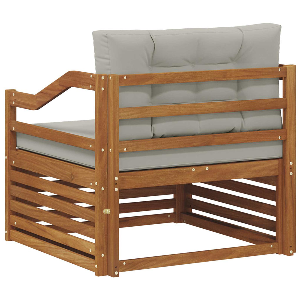 vidaXL Outdoor-Sofa Natürlich und Hellgrau