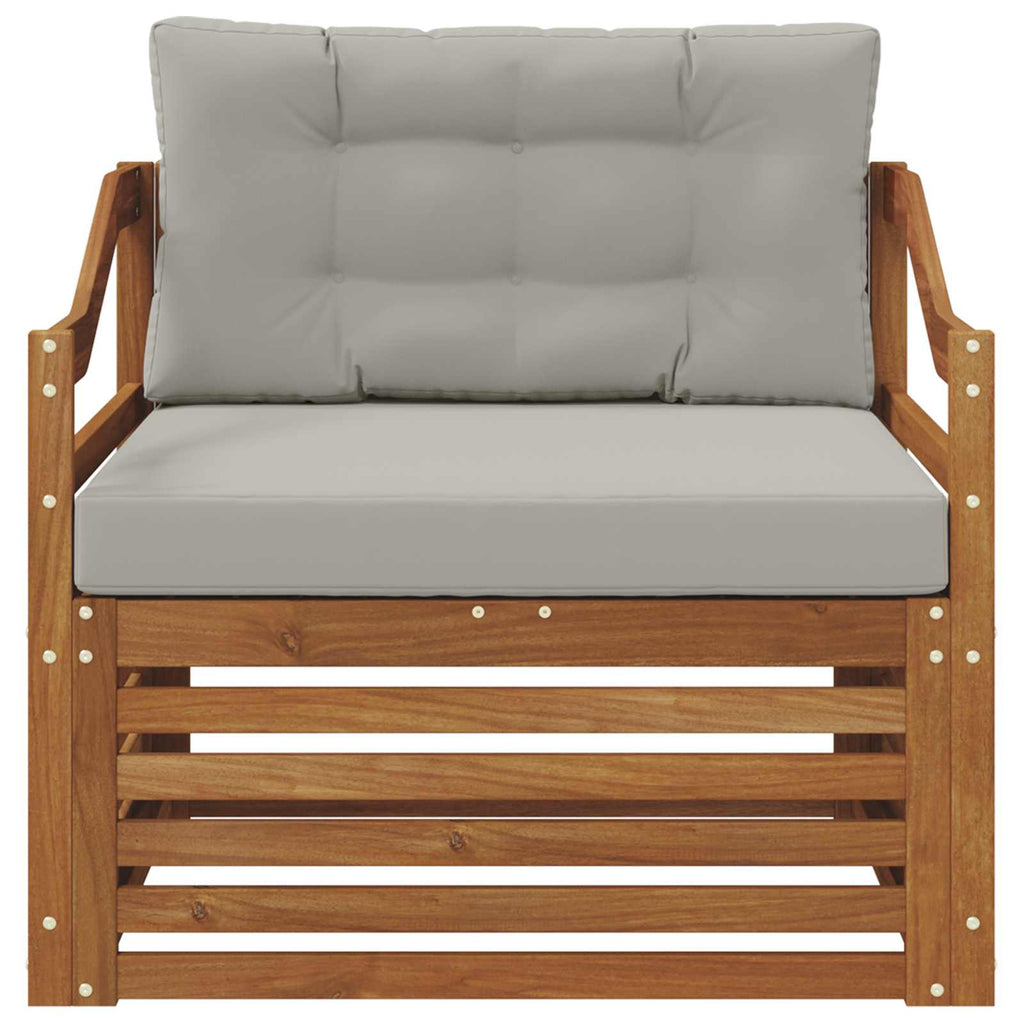 vidaXL Outdoor-Sofa Natürlich und Hellgrau