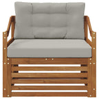 vidaXL Outdoor-Sofa Natürlich und Hellgrau