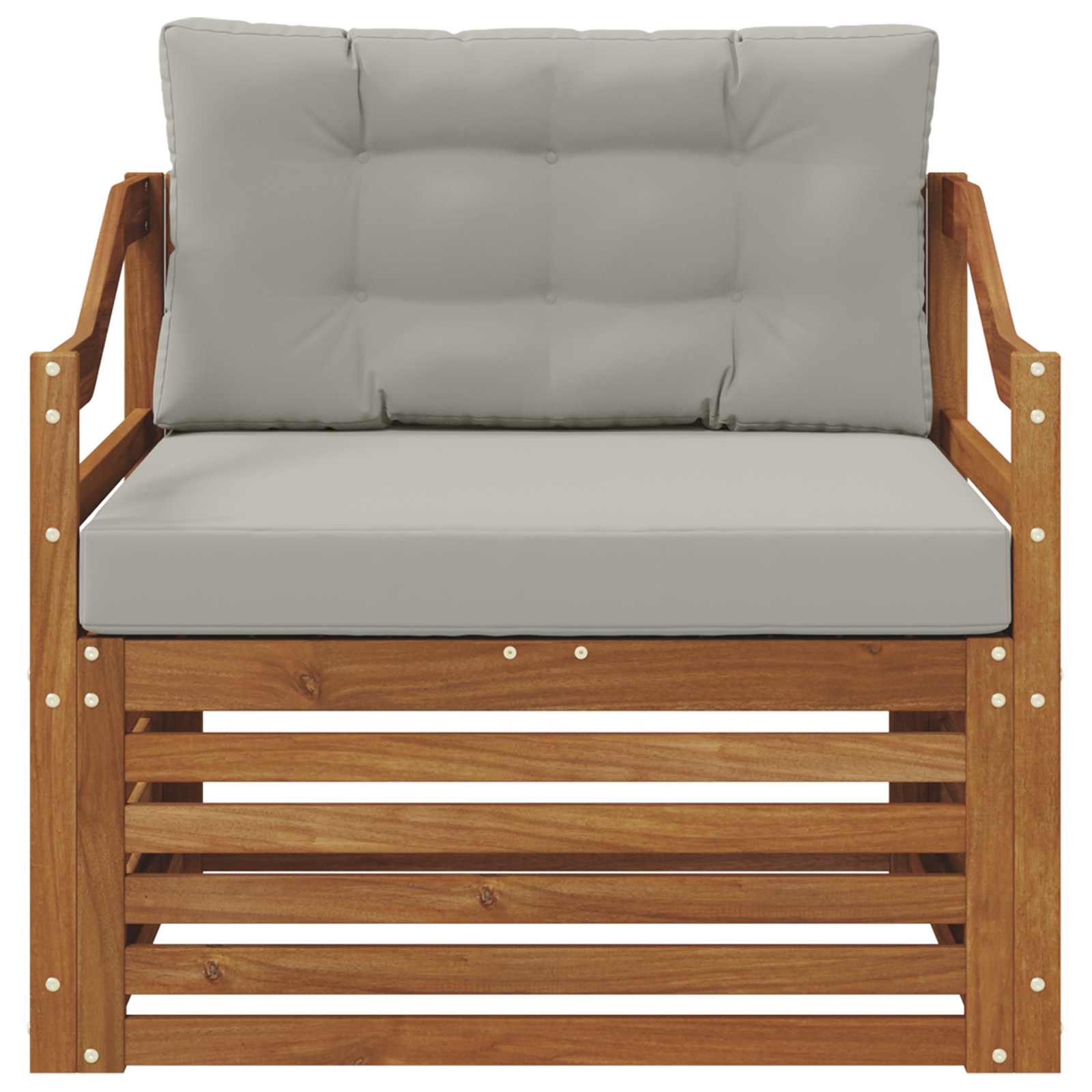 vidaXL Outdoor-Sofa Natürlich und Hellgrau
