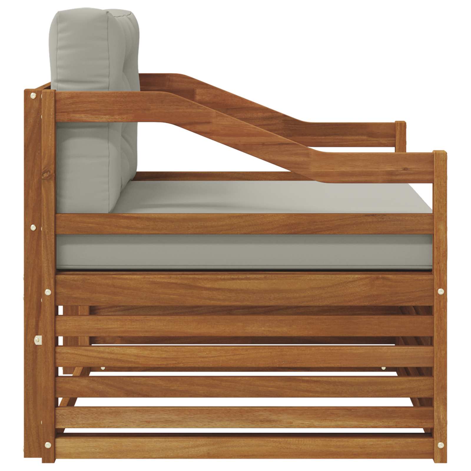 vidaXL Outdoor-Sofa Natürlich und Hellgrau