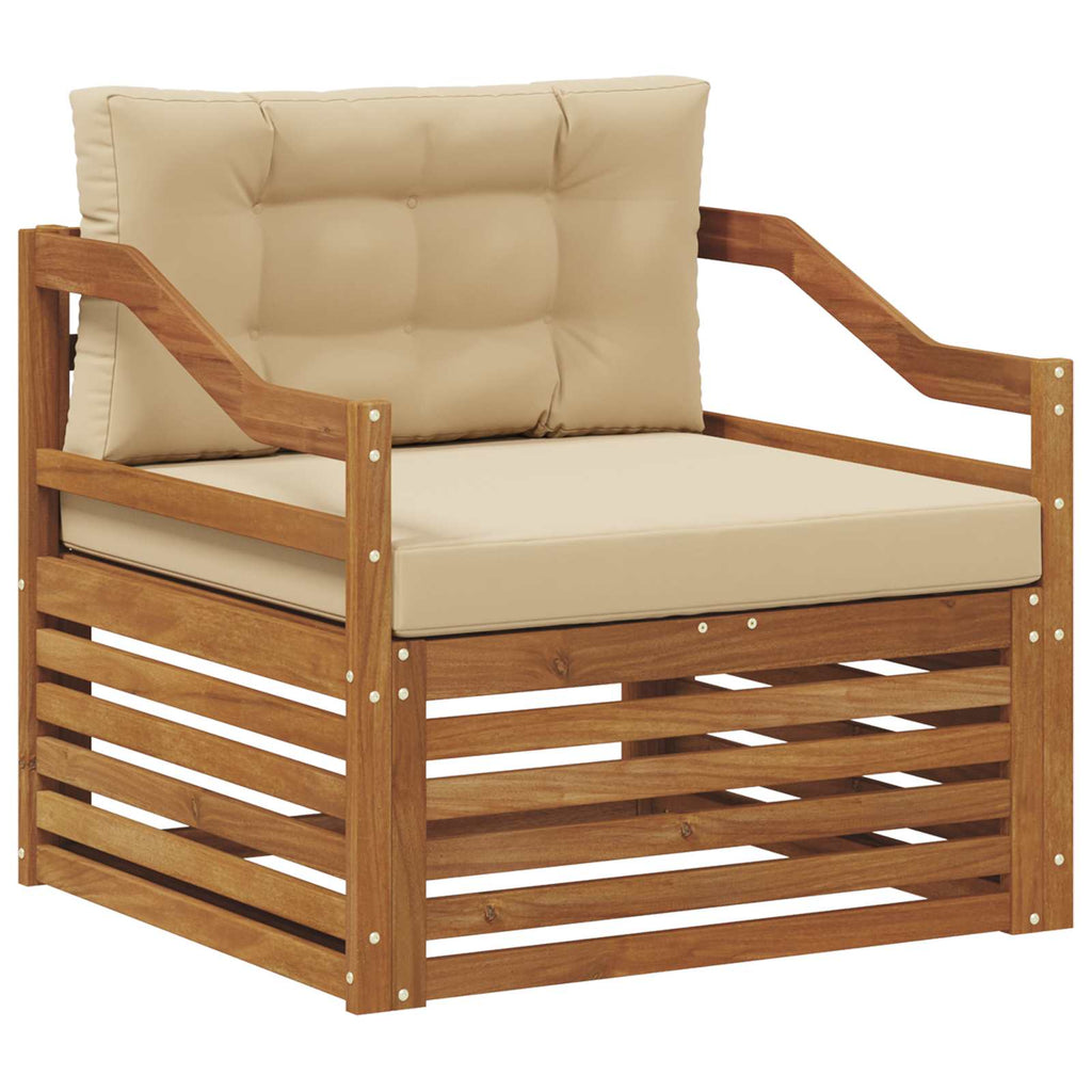 vidaXL Outdoor-Sofa Natur und Beige