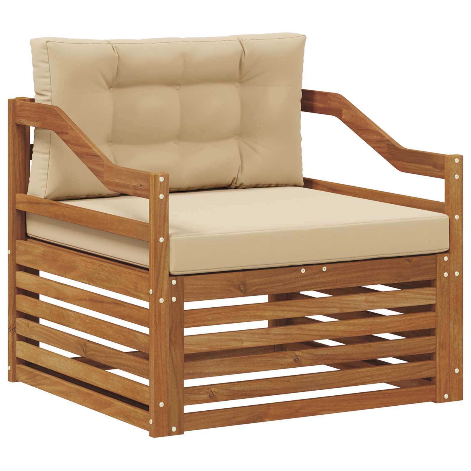 vidaXL Outdoor-Sofa Natur und Beige