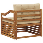 vidaXL Outdoor-Sofa Natur und Beige