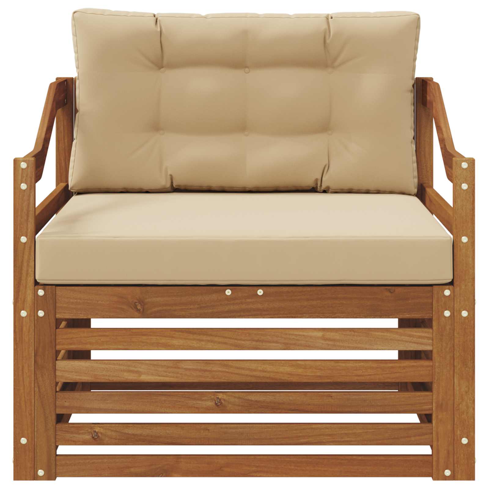 vidaXL Outdoor-Sofa Natur und Beige