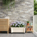 vidaXL Calypso Blumentopf mit Rädern Weiß 79 x 35 x 33 cm PP