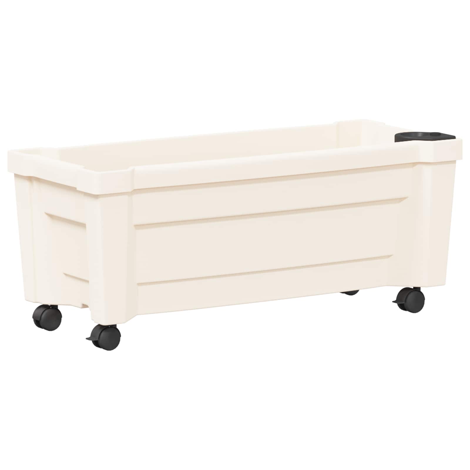 vidaXL Calypso Blumentopf mit Rädern Weiß 79 x 35 x 33 cm PP