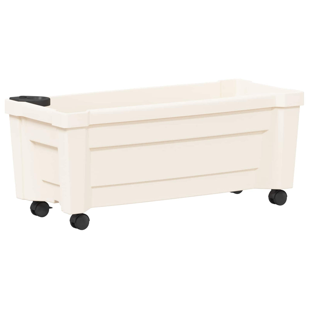 vidaXL Calypso Blumentopf mit Rädern Weiß 79 x 35 x 33 cm PP
