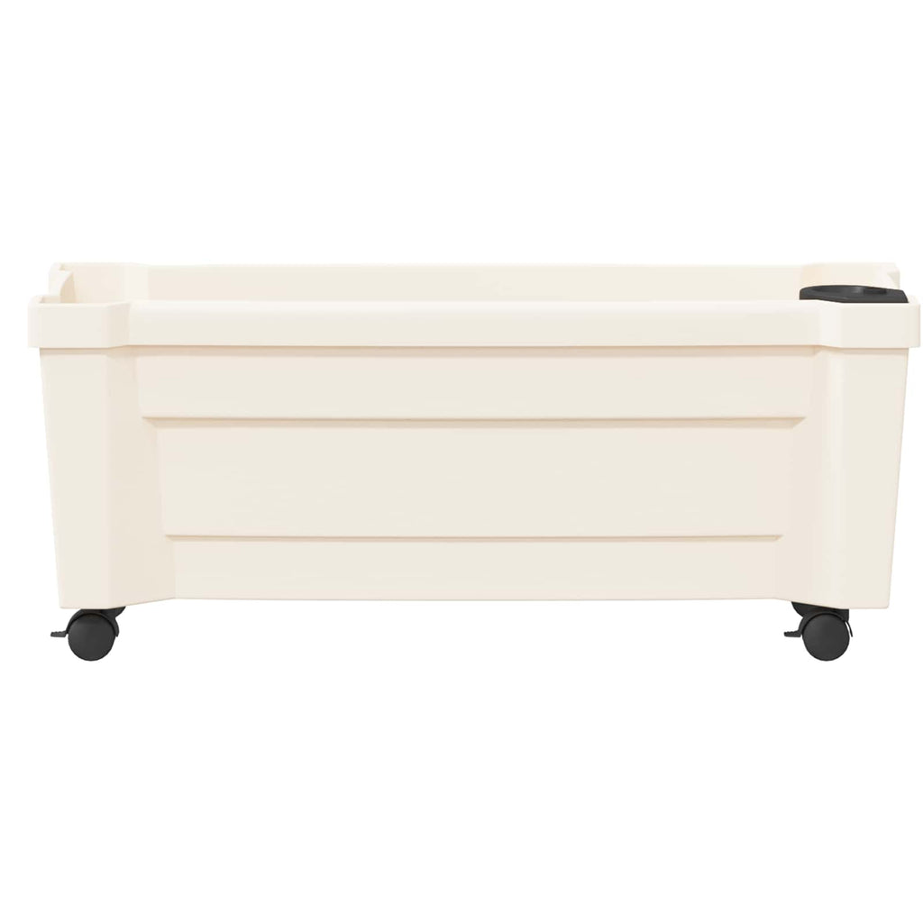 vidaXL Calypso Blumentopf mit Rädern Weiß 79 x 35 x 33 cm PP