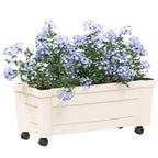 vidaXL Calypso Blumentopf mit Rädern Weiß 79 x 35 x 33 cm PP