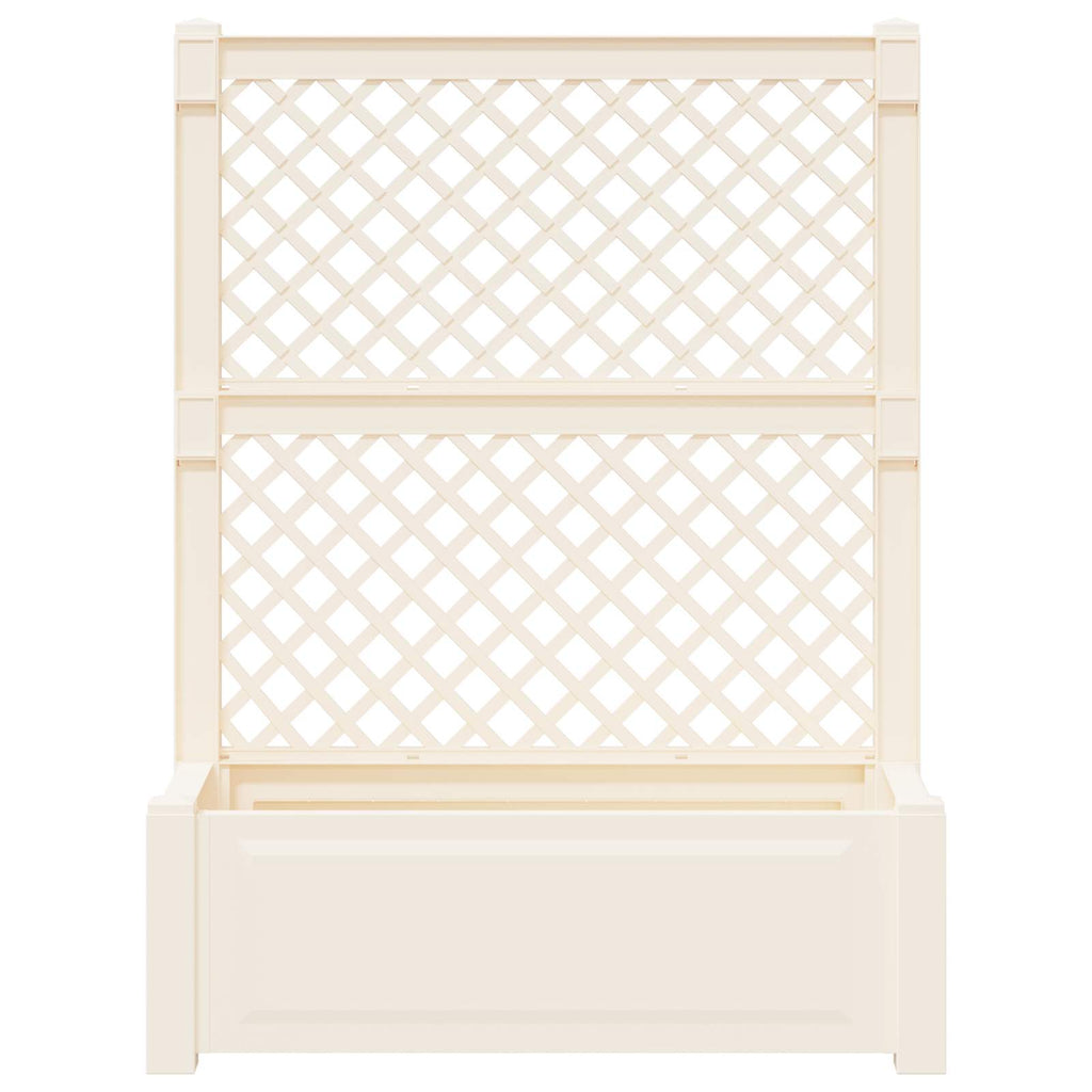 vidaXL Großer Pflanzer mit Rankgitter Weiß 99,5 x 43 x 133,5 cm PP