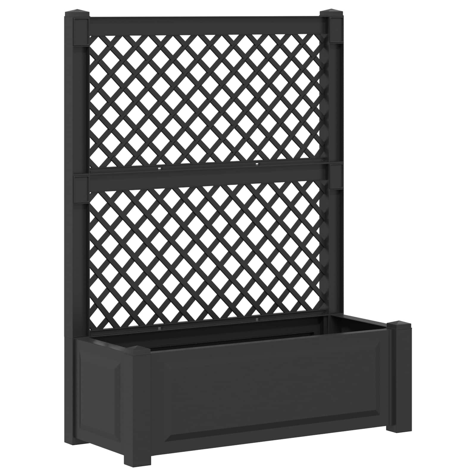 vidaXL Großer Pflanzer mit Rankgitter Anthrazit 99,5 x 43 x 133,5 cm