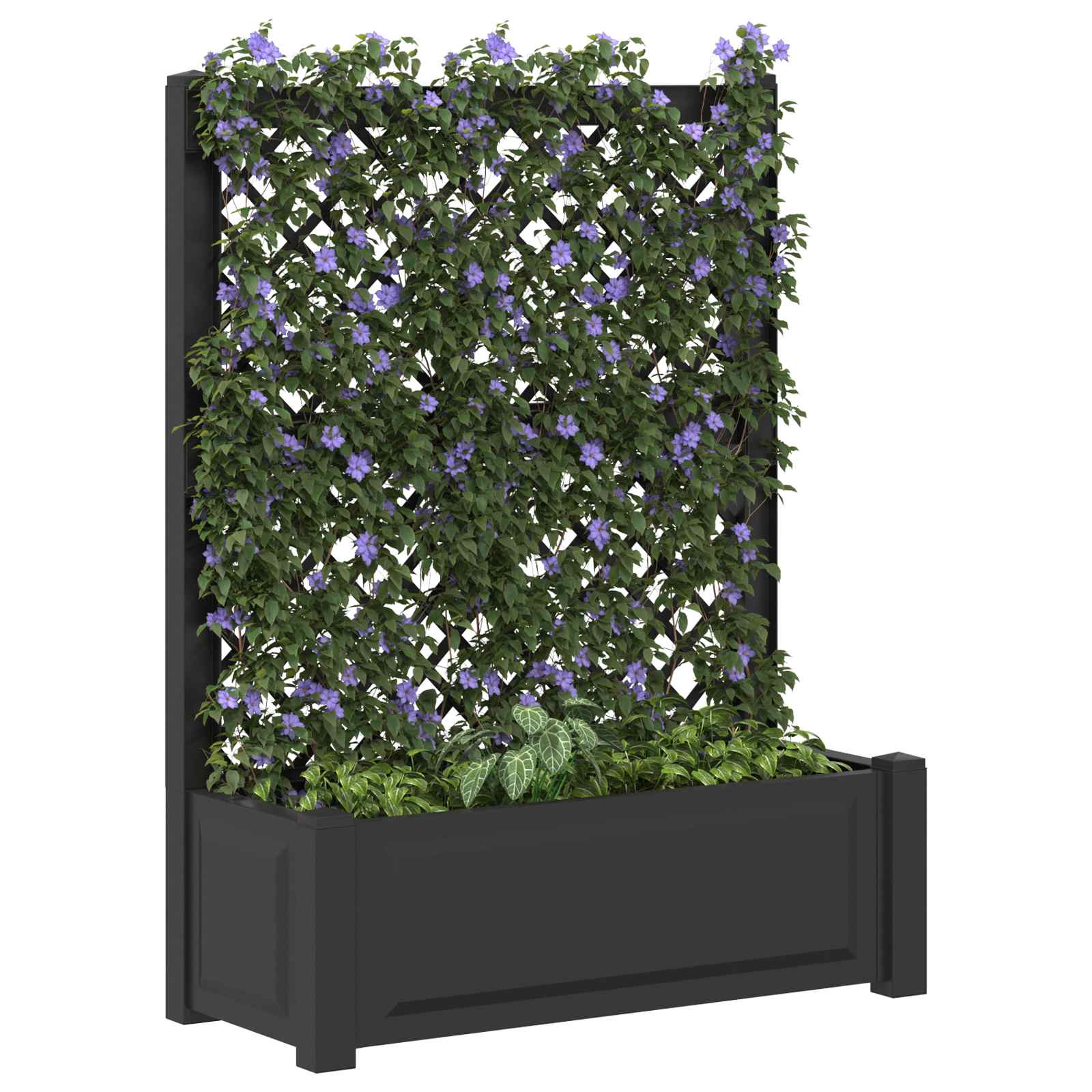 vidaXL Großer Pflanzer mit Rankgitter Anthrazit 99,5 x 43 x 133,5 cm