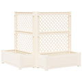 vidaXL Großer Pflanzer mit Rankgitter 2 pcs Weiß 143 x 143 x 133,5 cm