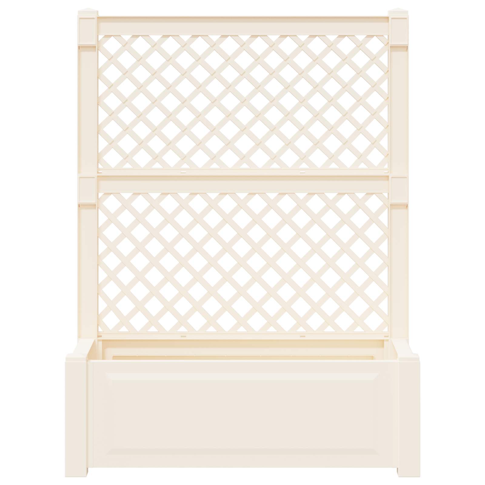 vidaXL Großer Pflanzer mit Rankgitter 2 pcs Weiß 143 x 143 x 133,5 cm