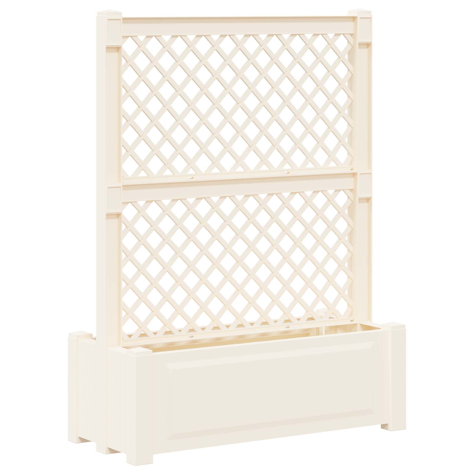 vidaXL Großer Pflanzer mit Spalier Weiß 99,5 x 43 x 133,5 PP