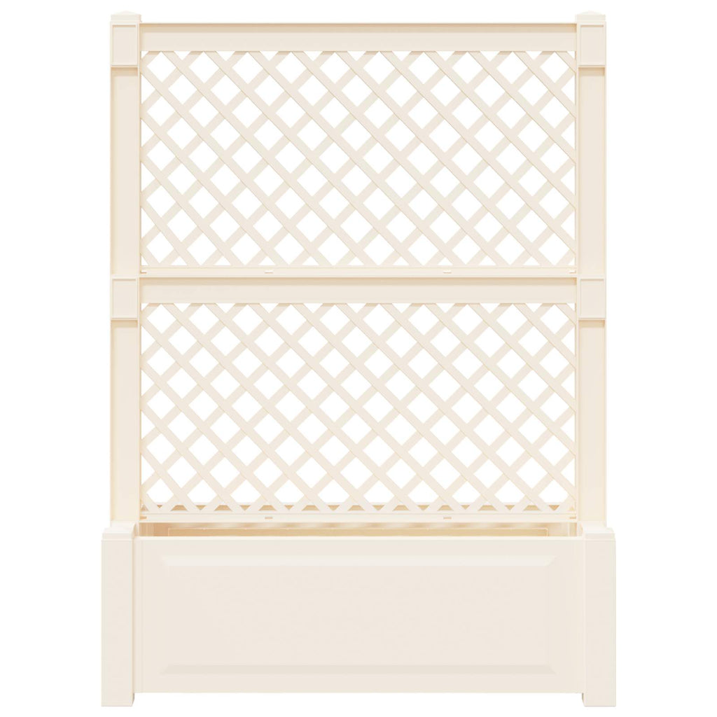 vidaXL Großer Pflanzer mit Spalier Weiß 99,5 x 43 x 133,5 PP