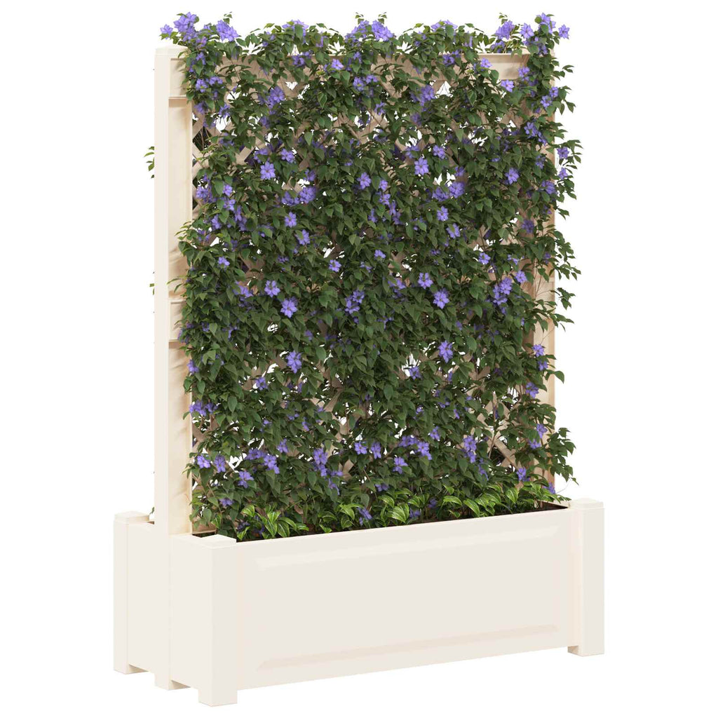 vidaXL Großer Pflanzer mit Spalier Weiß 99,5 x 43 x 133,5 PP