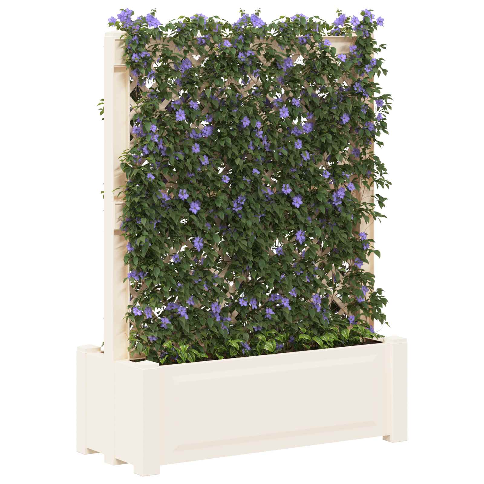 vidaXL Großer Pflanzer mit Spalier Weiß 99,5 x 43 x 133,5 PP