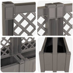vidaXL Großer Pflanzer mit Spalier 2 pcs Grau 200 x 43 x 133,5 cm PP