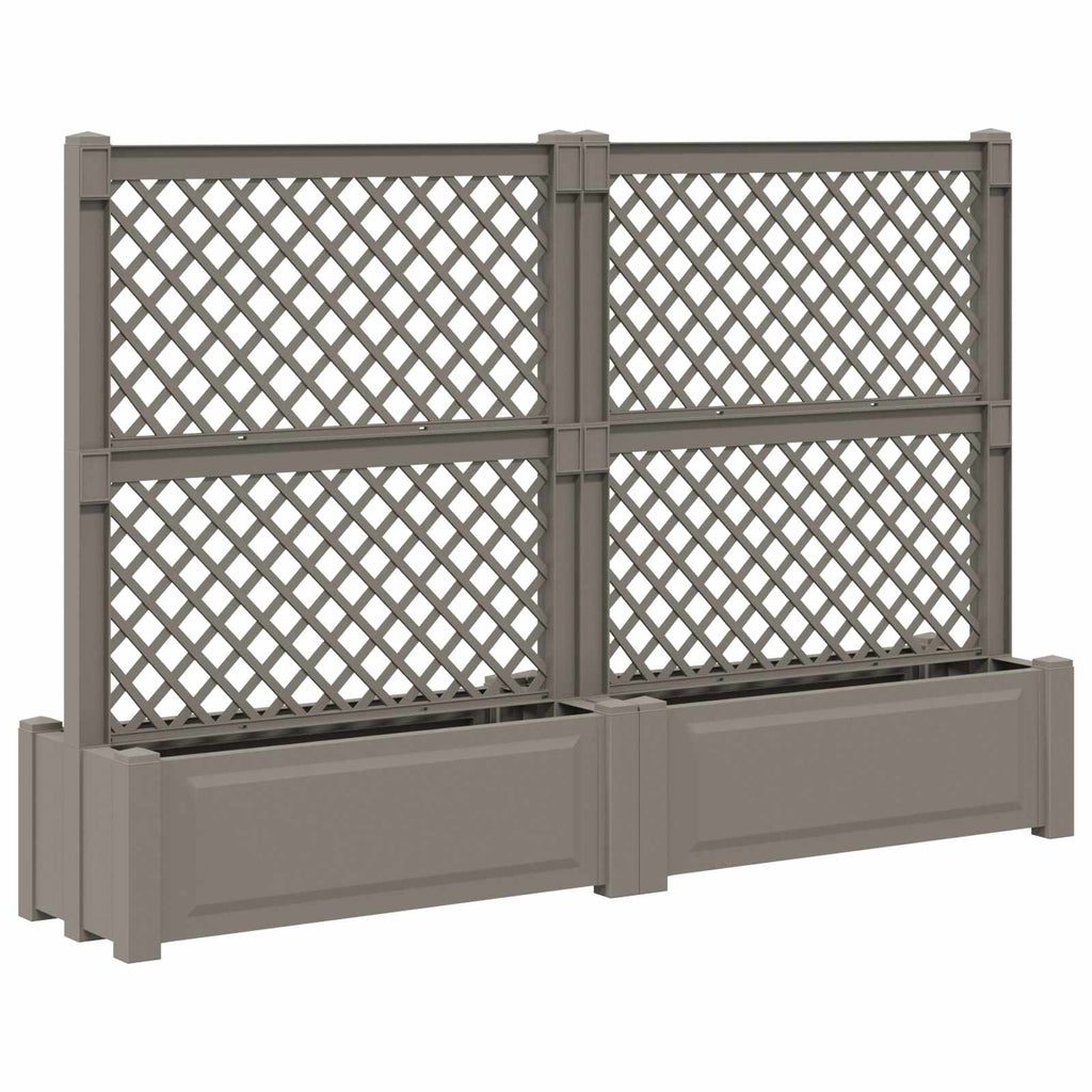 vidaXL Großer Pflanzer mit Spalier 2 pcs Grau 200 x 43 x 133,5 cm PP