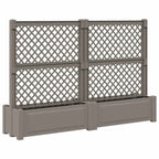 vidaXL Großer Pflanzer mit Spalier 2 pcs Grau 200 x 43 x 133,5 cm PP