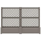 vidaXL Großer Pflanzer mit Spalier 2 pcs Grau 200 x 43 x 133,5 cm PP