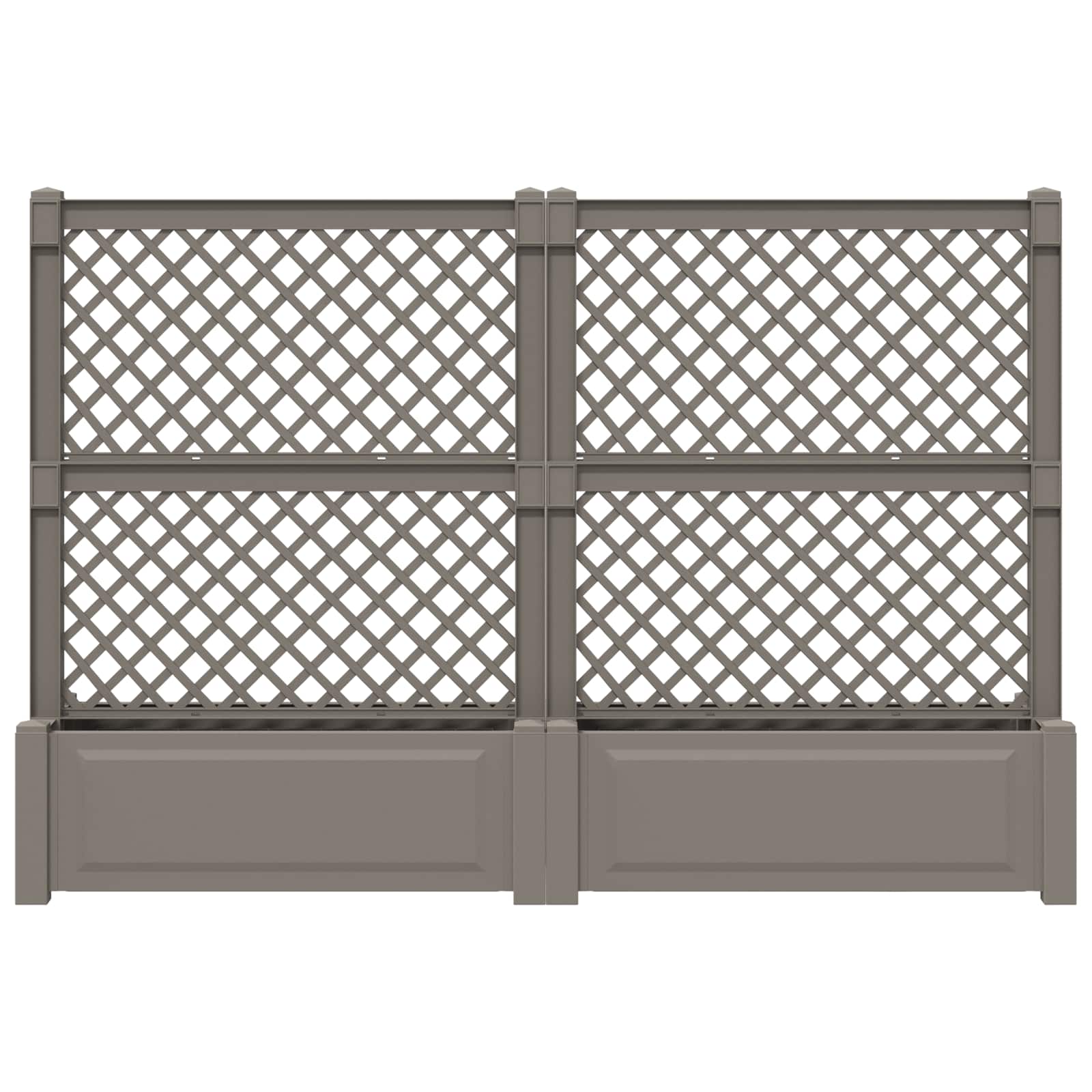 vidaXL Großer Pflanzer mit Spalier 2 pcs Grau 200 x 43 x 133,5 cm PP