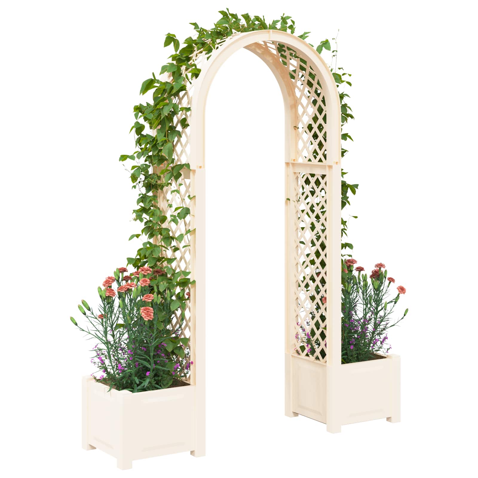 vidaXL Rosenbogen mit Pflanzer Weiß 168,5 x 43 x 207 cm PP