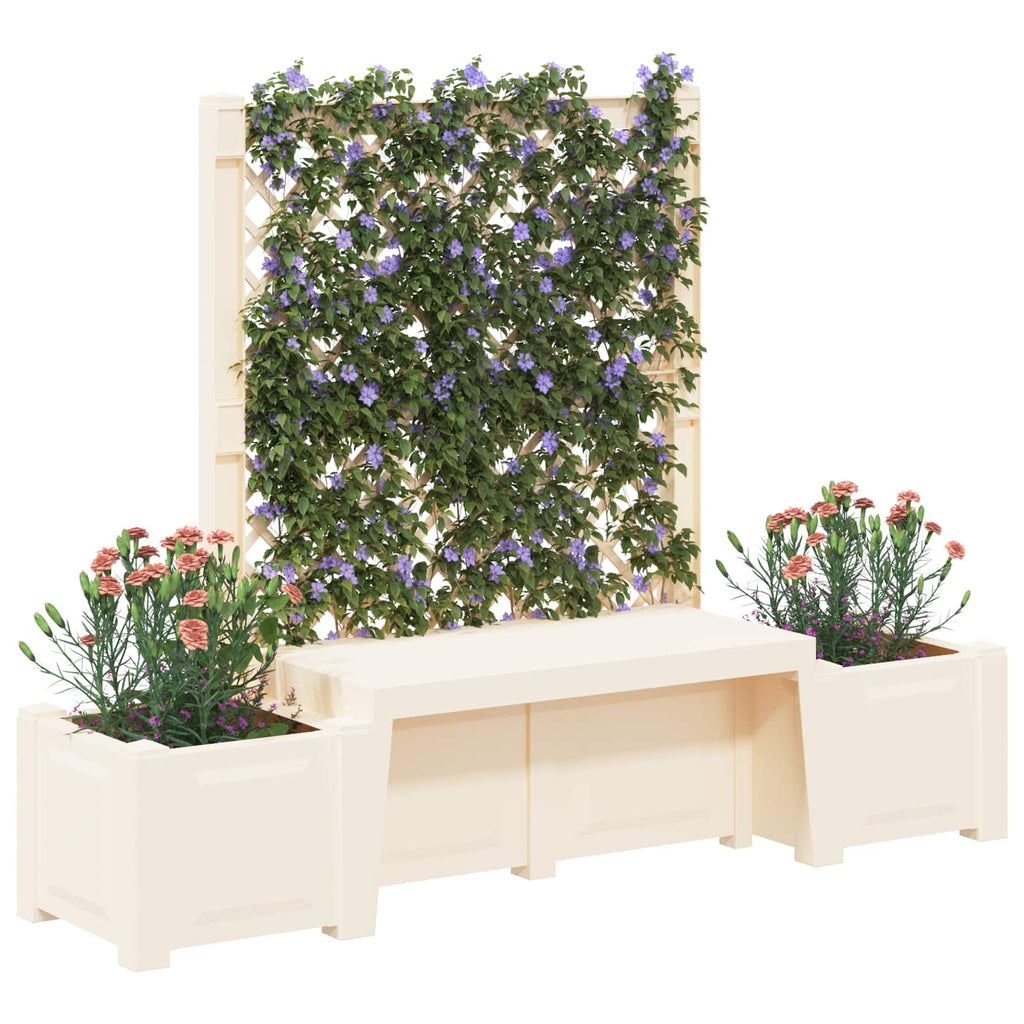 vidaXL Gartenbank Kopenhagen Weiß 173 x 49 x 135,5 cm PP