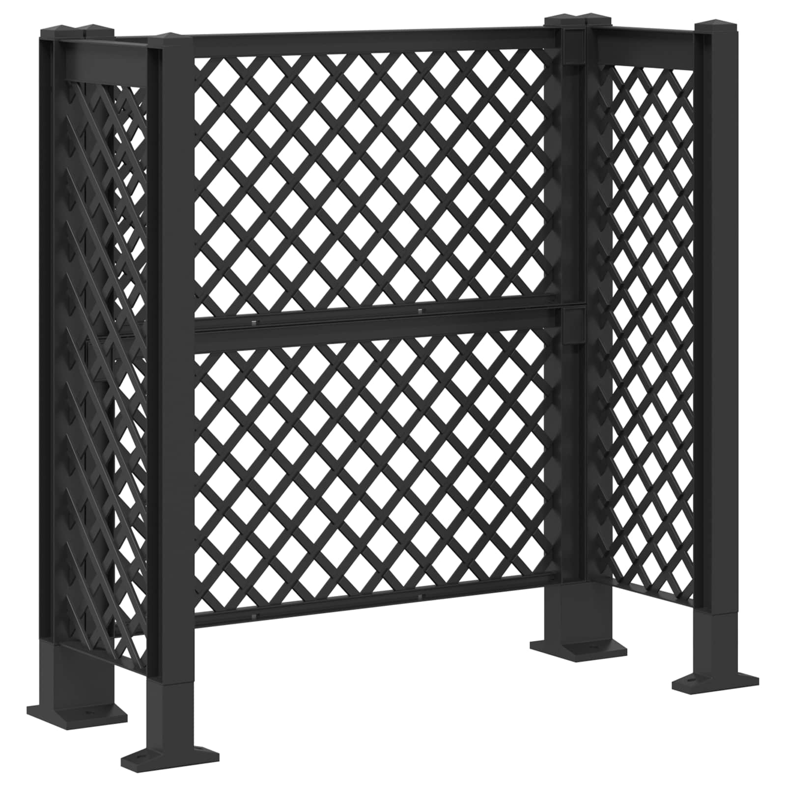 vidaXL Mülltonnengitter Anthrazit 123 x 47 x 114 cm PP