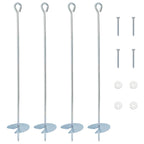 vidaXL Erdanker 4 pcs Silber Ø10 x 60 cm Galvanisiertes Metall