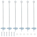 vidaXL Erdanker 6 pcs Silber Ø10 x 60 cm Galvanisiertes Metall