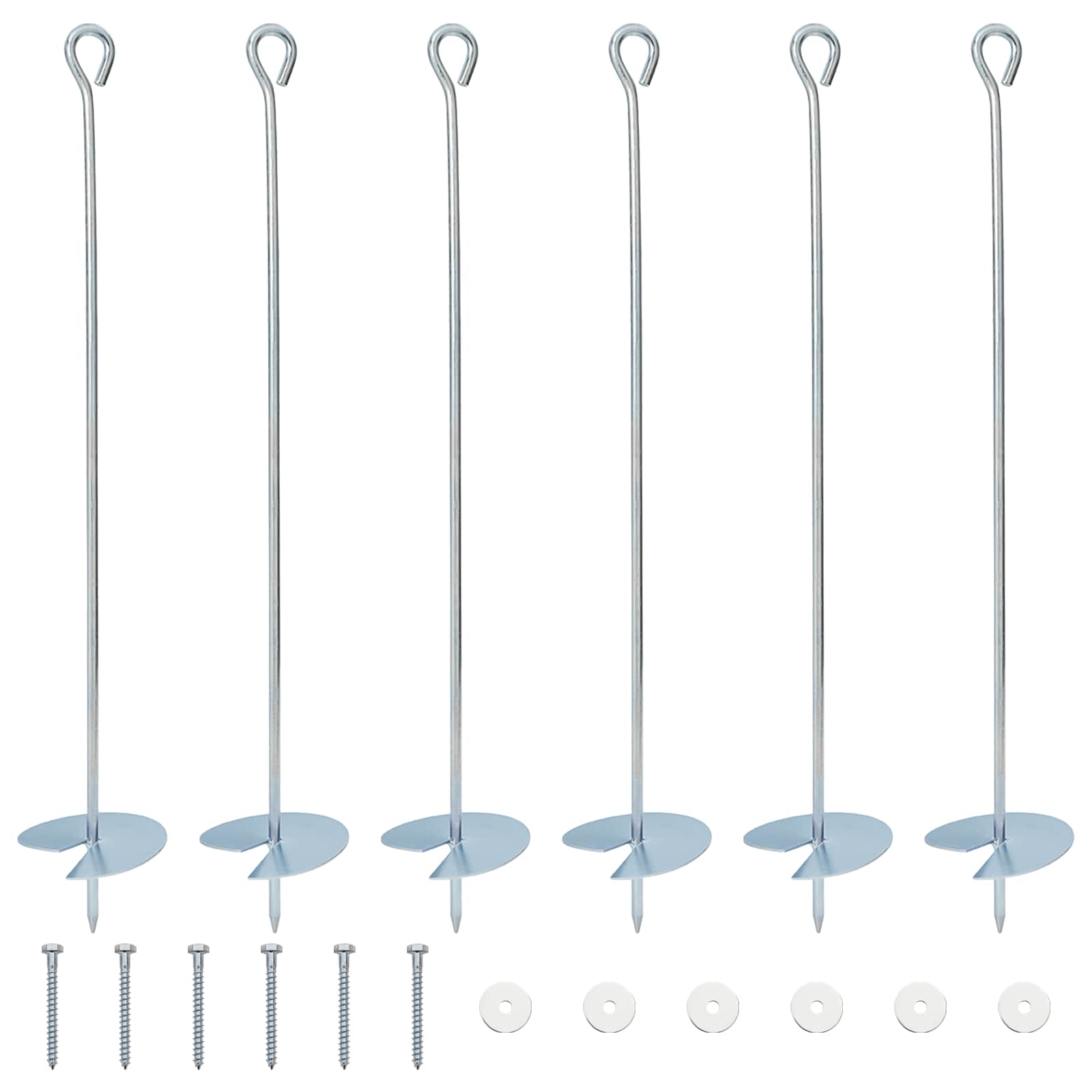 vidaXL Erdanker 6 pcs Silber Ø10 x 60 cm Galvanisiertes Metall