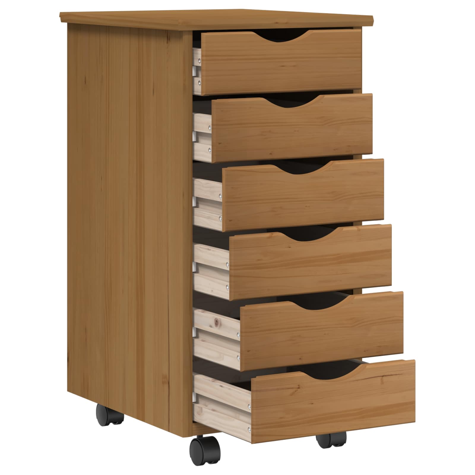 vidaXL Desk und Rolling Cabinet Set MOSS 2 pcs Honigbraun